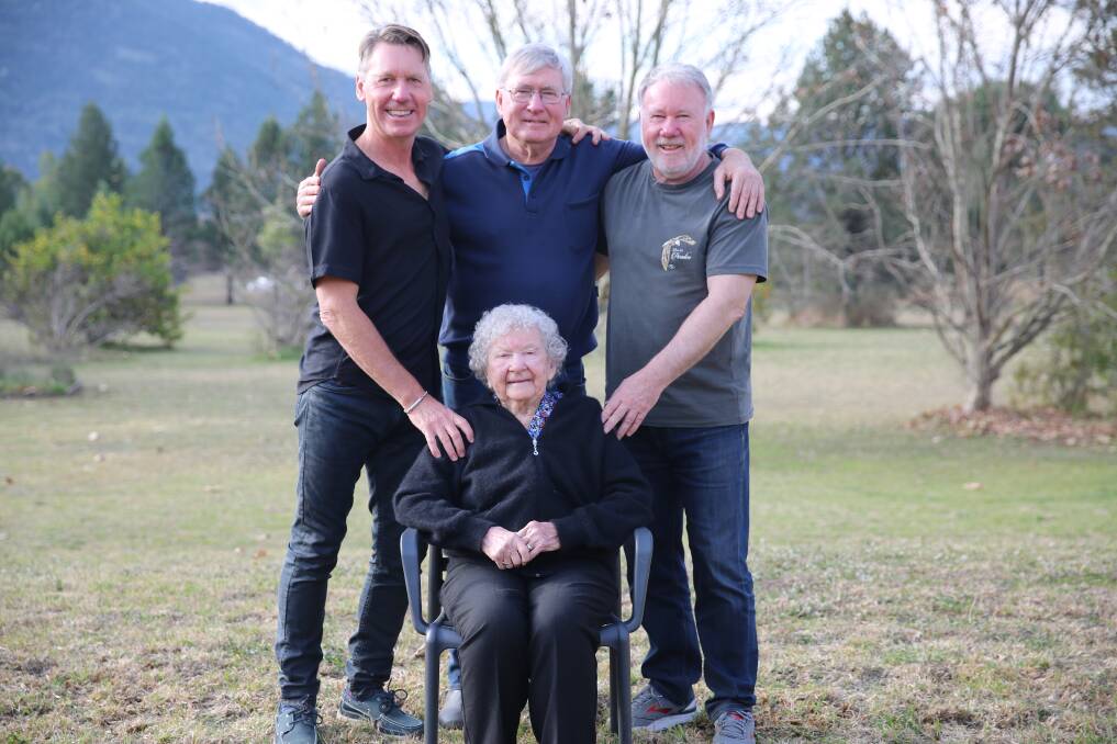 Edna Sherwood with her sons Greg, Bruce, and Brian. Picture supplied by Brian Sherwood