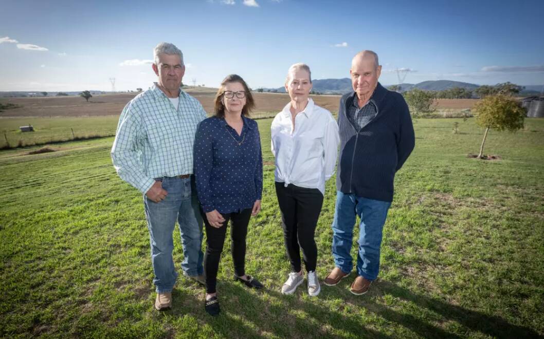 Barry and Lyn Parton, and their neighbours Dixie and Tony Ernst want to stop the installation of hundreds of lithium batteries in three BESS projects, that would surround their properties. Picture by Peter Hardin