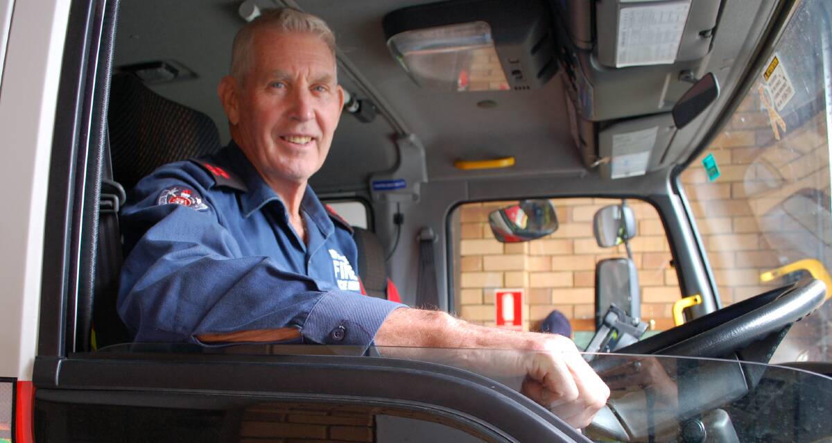No plans to retire: Captain Peter Dunn at the Walcha Fire Station last week on his return from Lismore where he joined 350 others to help clean up after the recent floods.