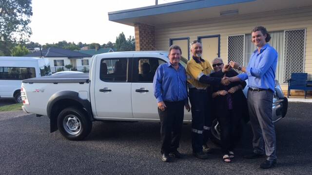 Coming back for more:  Peter Norbury and his son Cameron with Derek and Wendy Starr and their new Ford Ranger 4WD dual cab. 