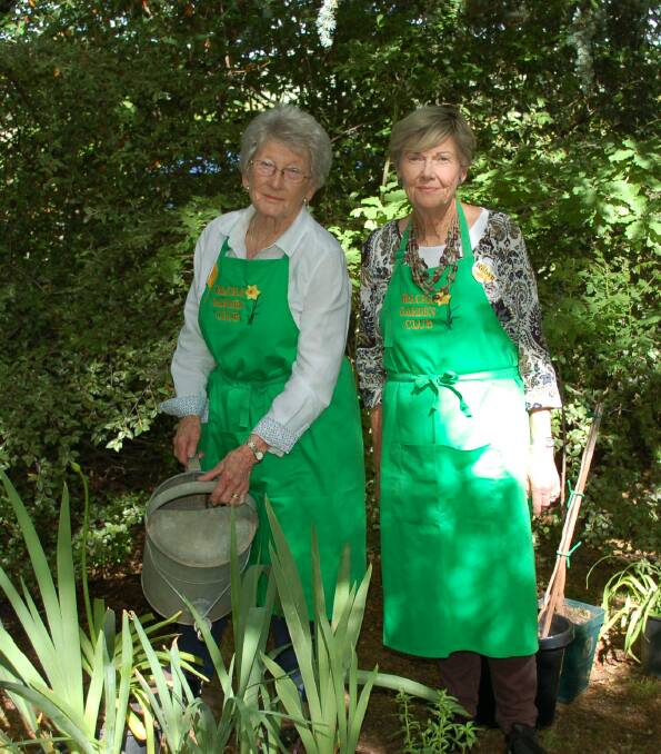 Green thumbs: Walcha Garden Club members Hep Tozer and Robyn Cameron in the plant stall at Branga Plains