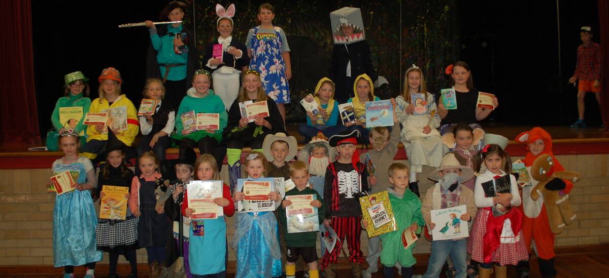 And the winners are: Prize recipients in the book character dress up parade and story writing competition at Walcha Central School.