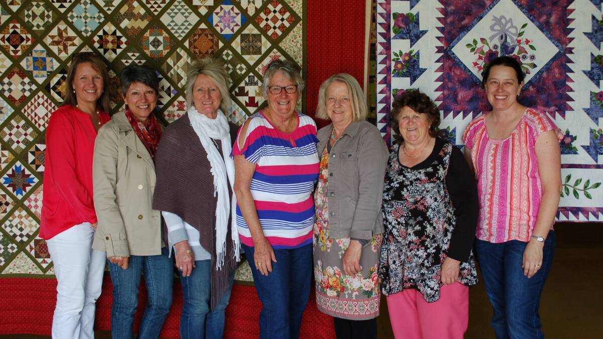 The Walcha Quilters and Stitchers: Leanne Natty, Roxanne Matthews, Mary Moran, Sandra Galvin, Mary Brearley, Vicki McIvor and Samantha Bayley. Absent: Robyn Vincent.