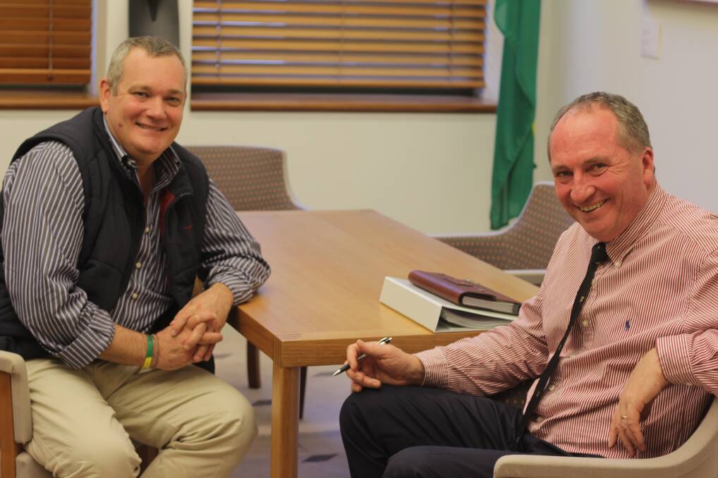 MOVING FORWARD: Interim CEO Dr Chris Parker with Deputy Prime Minister Barnaby Joyce earlier this year.