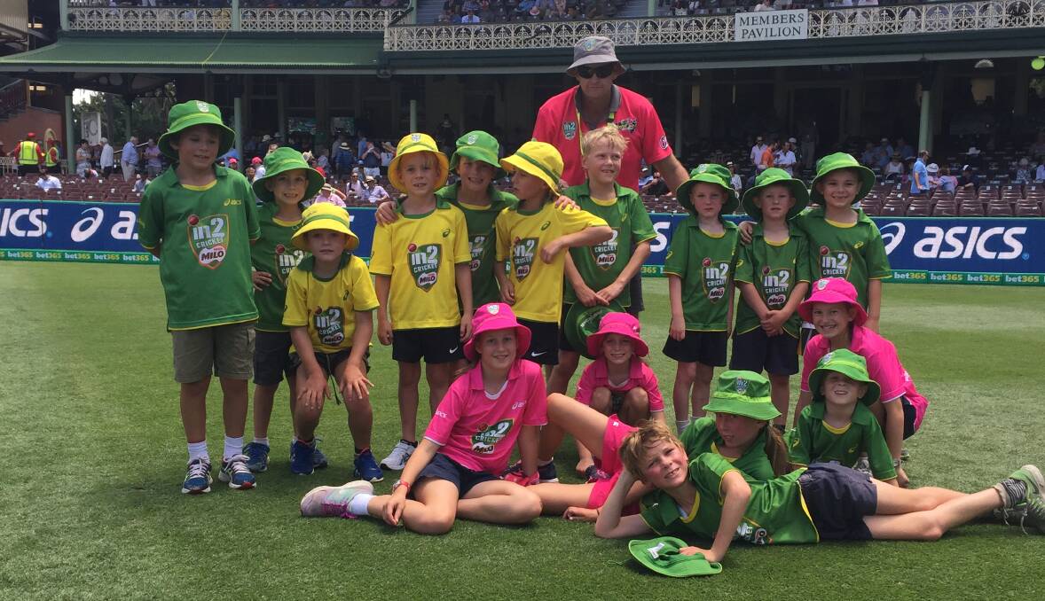 STEP UP: Plenty of fun was had by the 16 lucky junior cricketers who made the trip to Sydney to play on the SCG ground in the third Test between Australia and Pakistan. 