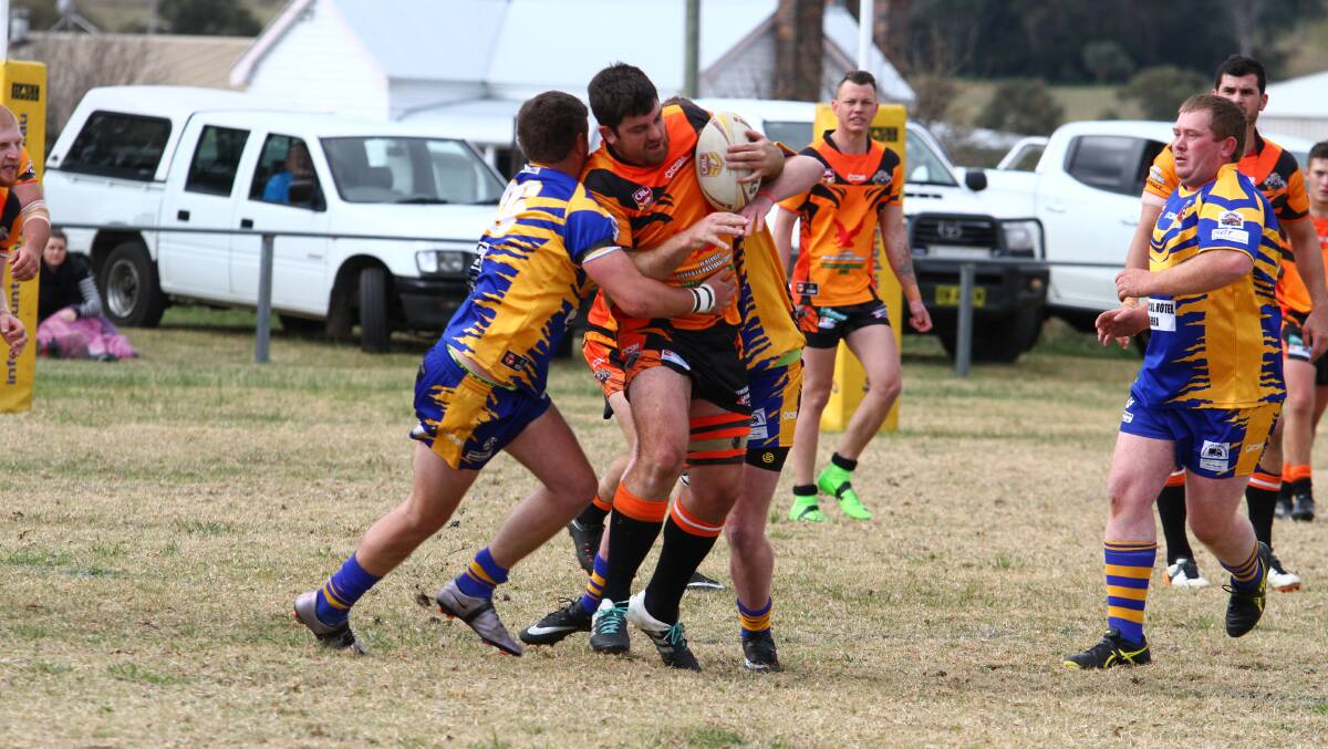 LEAD THE WAY: Uralla Tigers coach Brett Monley said captain Josh Clark, pictured in round 11, was influential in helping the side come home strong in the second half to beat Walcha Roos at home on Friday night. 