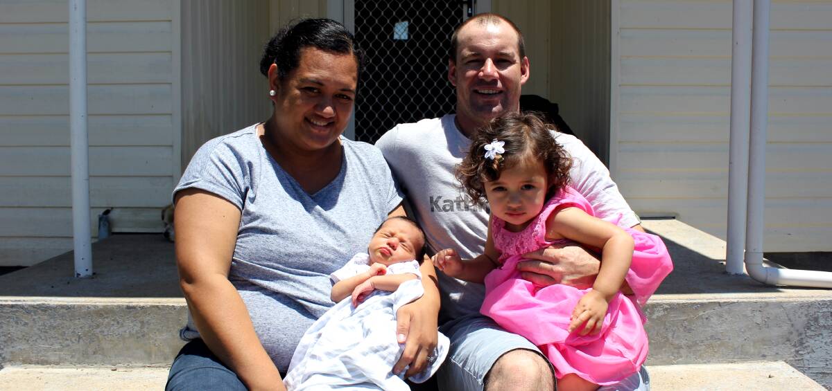 FIRST BABY OF THE YEAR: Apii, Harley, Luca and Christina Fontanella at their family home. Luca Matapakia Fontanella was born at Armidale Hospital on January 2 at 11.43pm.