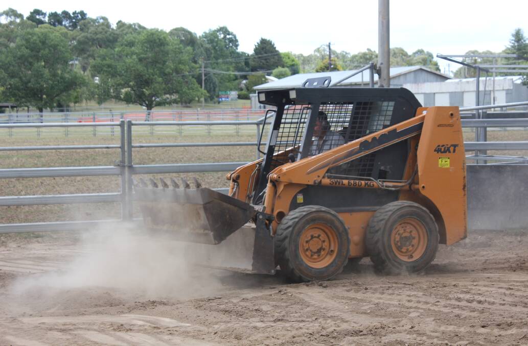 Ross Green prepares the grounds for the Walcha Golden Gate Campdraft.