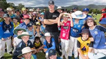 Steve Waugh's coaching clinic was put together by Central North on short notice, but was still inundated with over 100 children. Picture by Peter Hardin. 