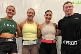 (From left) Georgia Pryer, Maisie Wilde, Caitlin Ham, and Jake Douglas will all make the trip to Brisbane at the end of this month for the CrossFit Games semifinals. Picture by Zac Lowe.