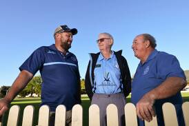 Jamie Hammond, John Kilborn and Terry Psarakis are gearing up for South Tamworth's 75th anniversary celebrations on May 18. Picture by Gareth Gardner