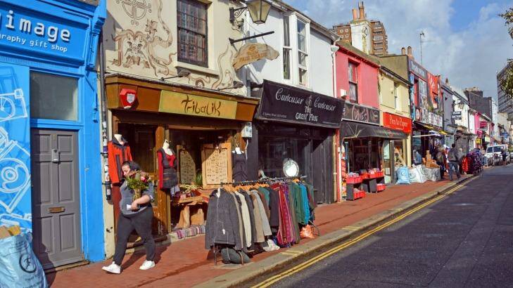 Brightly coloured shops in the famous North Laines district of Brighton. Photo: iStock