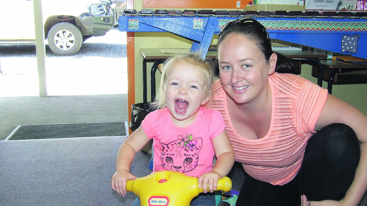Katie and Karen Rizzi enjoyed themselves at playgroup, which started at Niangala last Thursday.