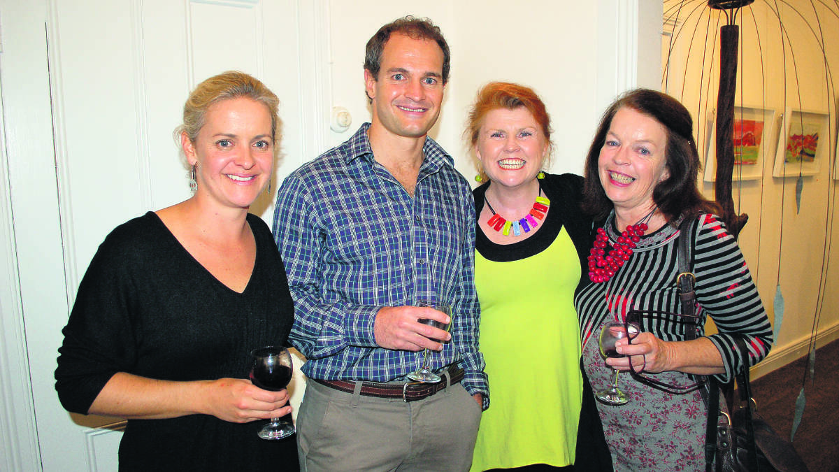 Paula Jenkins with her brother Broc Baillie, Jenny Sweeney and Margie Baillie at the opening of her exhibition recently.