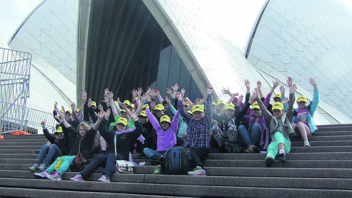 The group on the Opera House steps on the morning of their performance.