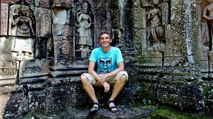 Tom Ricketson at Angkor, Siem Reap: The Sydney man died in a nightclub fire on Tuesday. Photo: Facebook