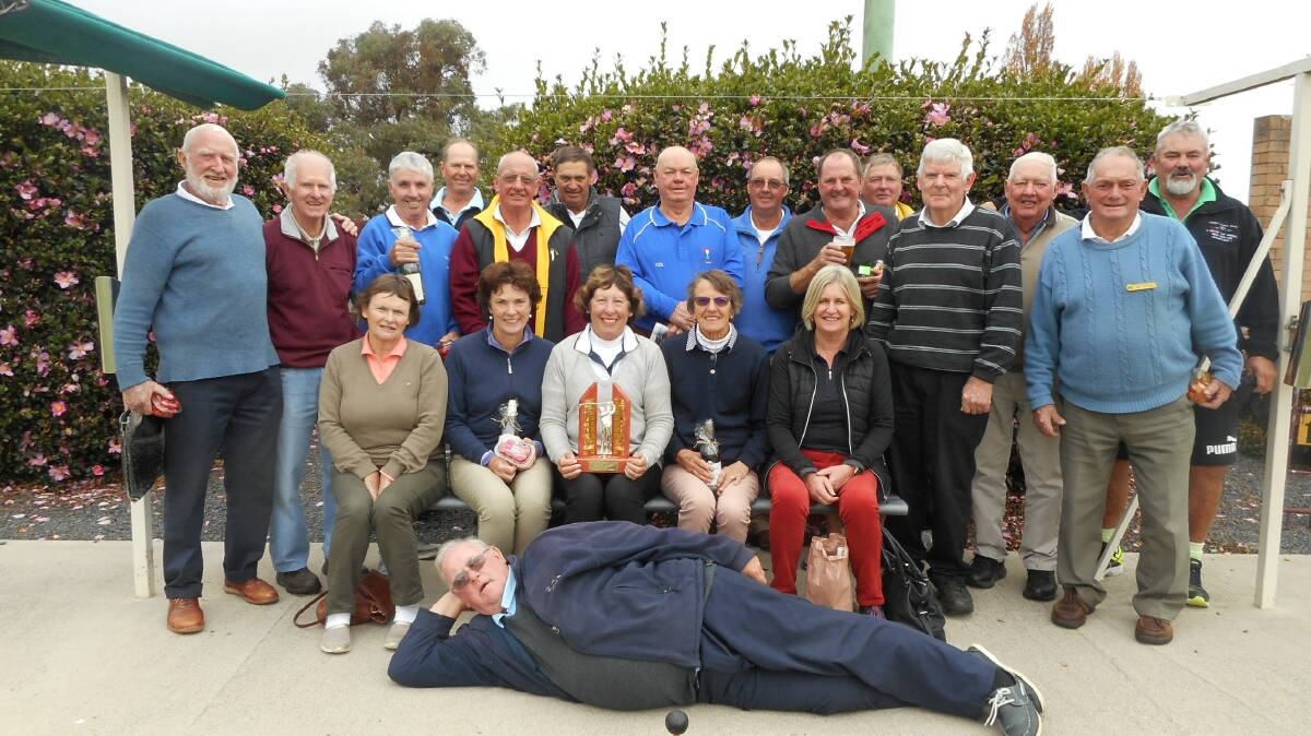 Winners are grinners: Members of the Veteran golfers who represented Walcha in the final round of the Pennants at Guyra recently.