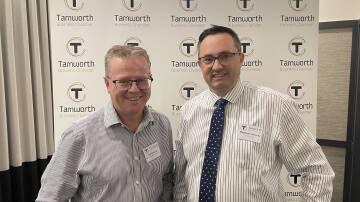 Tamworth Regional Council general manager Paul Bennett with Tamworth Business Chamber President Matthew Sweeney. Picture by Jonathan Hawes