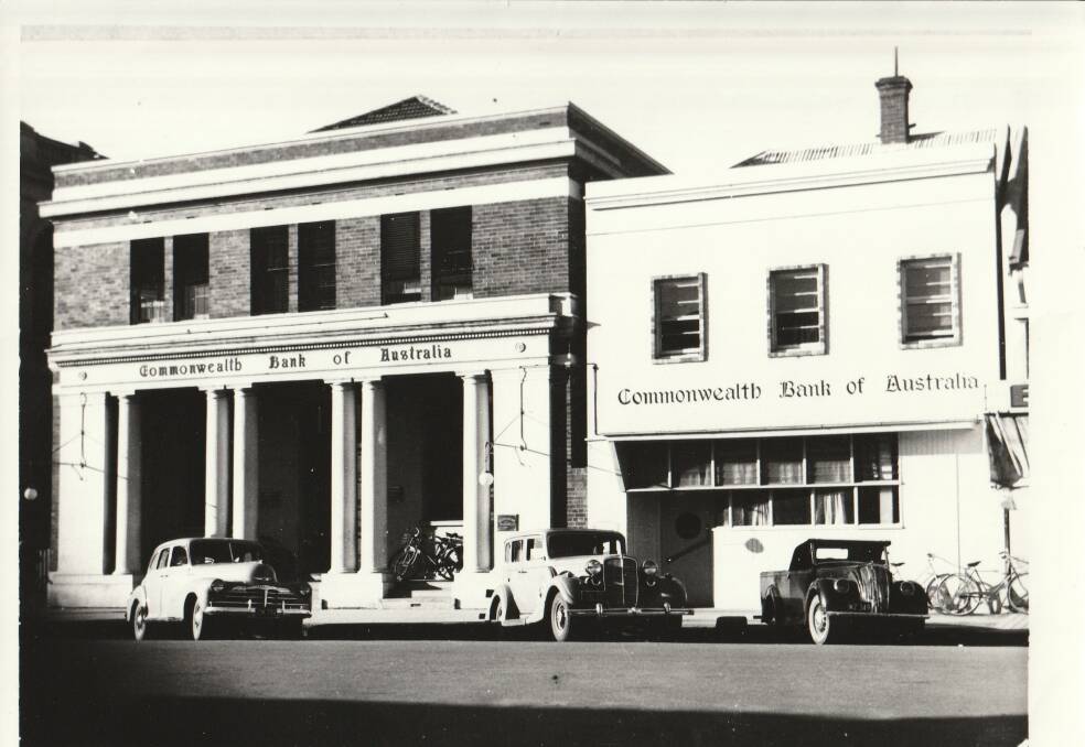 The original Commonwealth Bank building, pictured in 1949, prior to the major remodelling in the late 1950s which combined both allotments into one building. Picture supplied Tamworth Historical Society