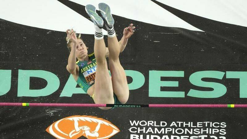 Eleanor Patterson won silver in the women's high jump at the Budapest World Athletics Championships in 2023. (AP PHOTO)