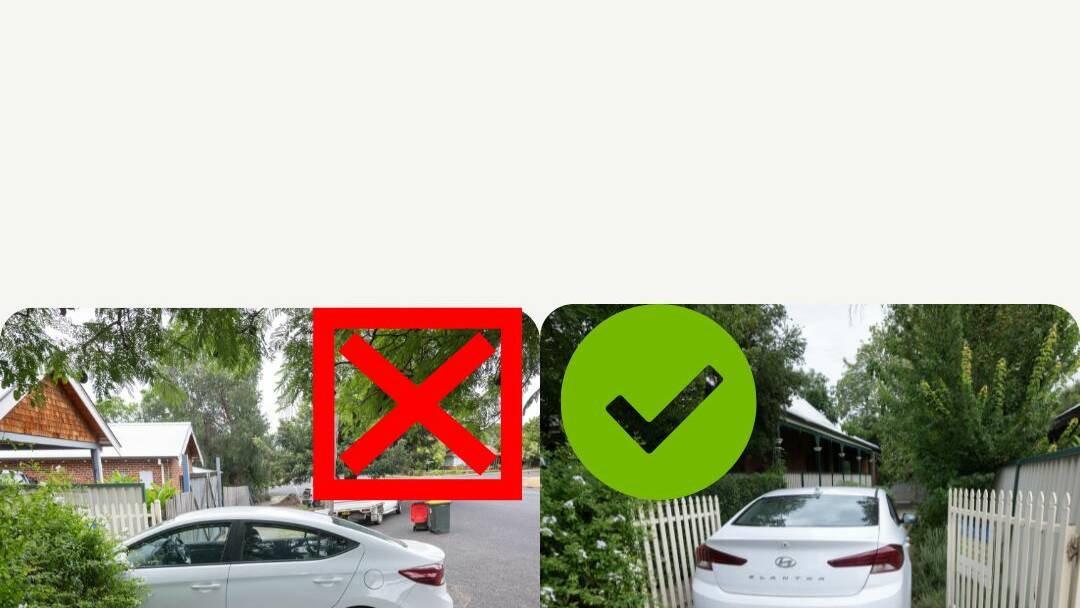 If you're blocking a footpath, nature strip, or parked sideways across a driveway, you could be fined. Pictures by Peter Hardin