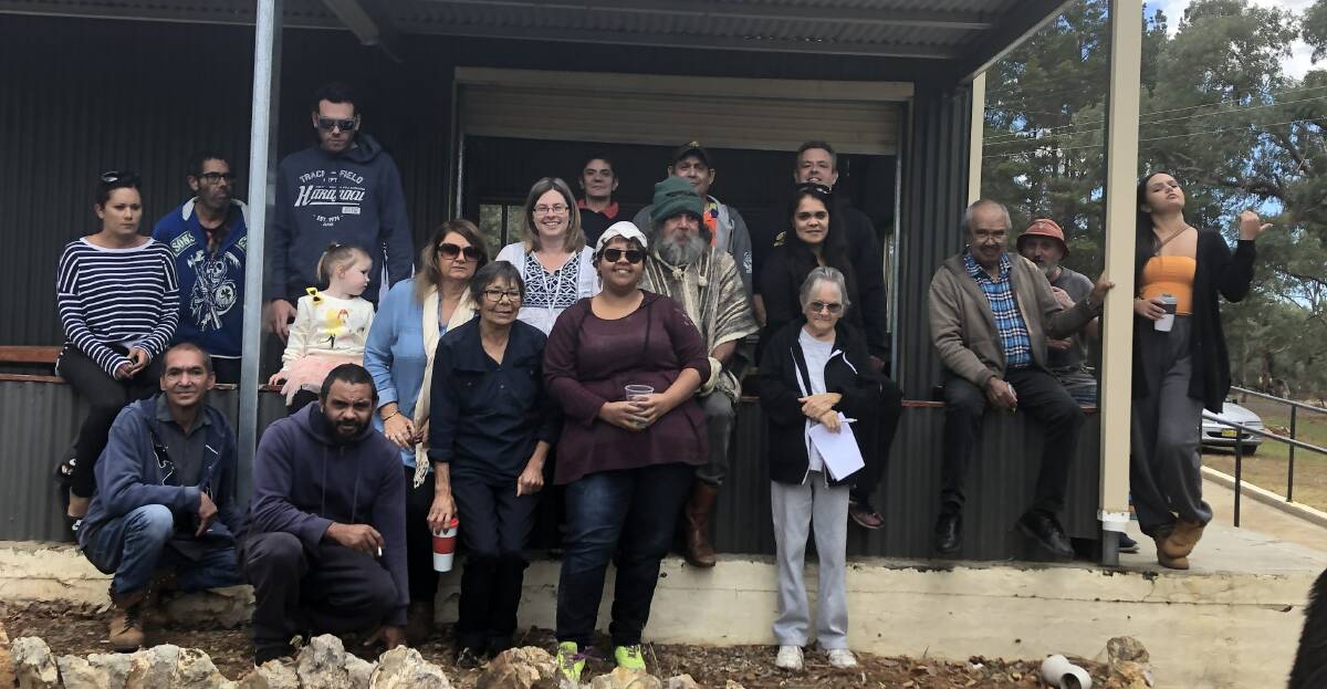 CLEAN AND GREEN: Aunty Sue and Joanne Stead with residents of Summervale and guests at the launch of the 'clean up' project earlier this year.