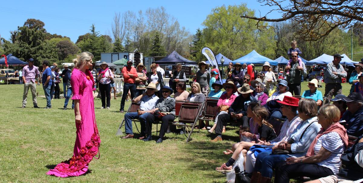 Strike a pose: The wool fashion parade is always a winner with the crowd at Walcha's Mountain Festival. 