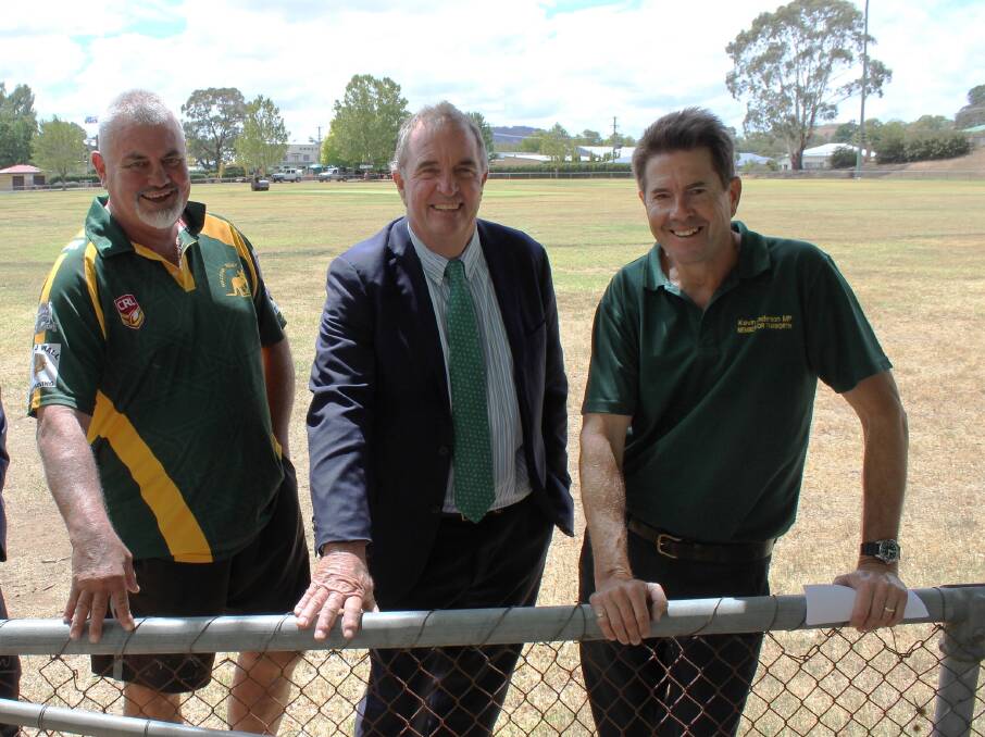 Coogee Cross with Eric Noakes and MP Kevin Anderson at the Walcha Sportsground