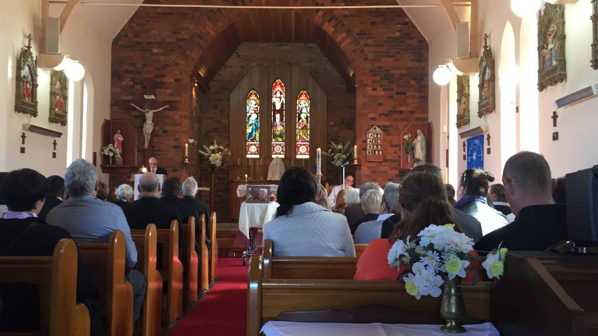 The friends and family of Mathew John Dunbar gathered to farewell him in Saint Patrick's Church in Walcha on August 17, 2017.