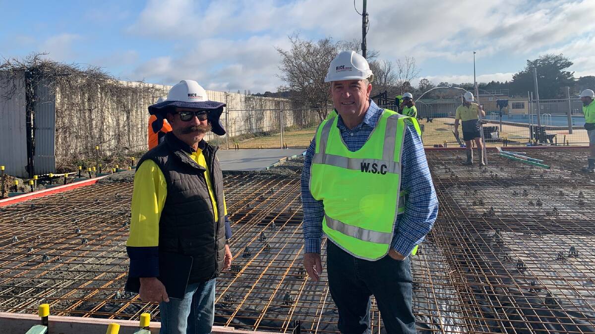 Walcha Mayor Eric Noakes with build project manager Grant Janson
