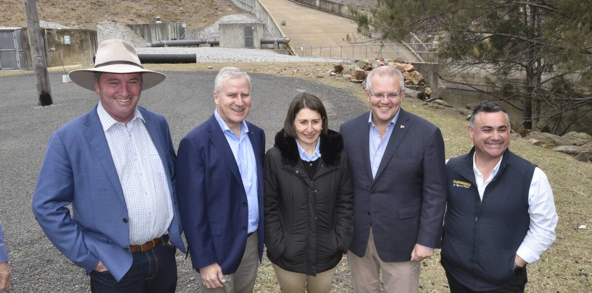 At the existing Dungowan Dam on Sunday for the announcement of the $480M project to build a new dam