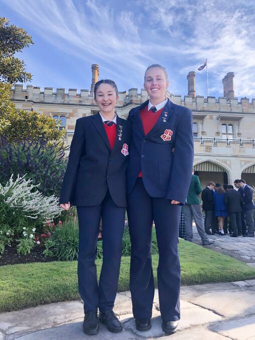 Tayla Carter and Ashleigh Wall at Government House