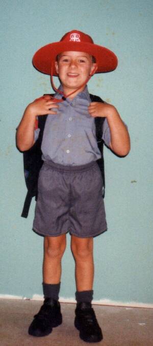 Tim on his first school day