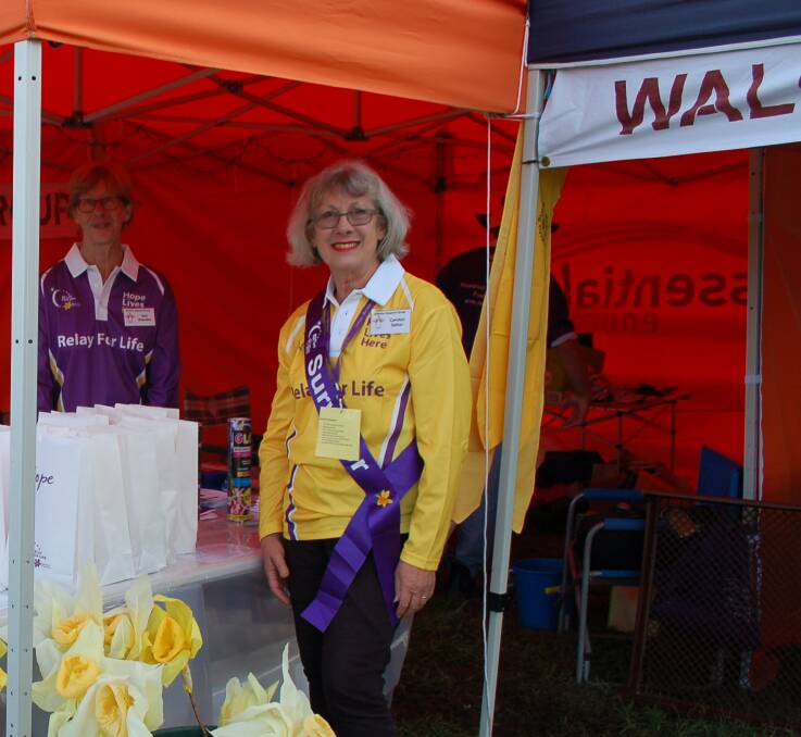 Carolyn Salter at a Walcha Relay for Life event with Sue Reardon 