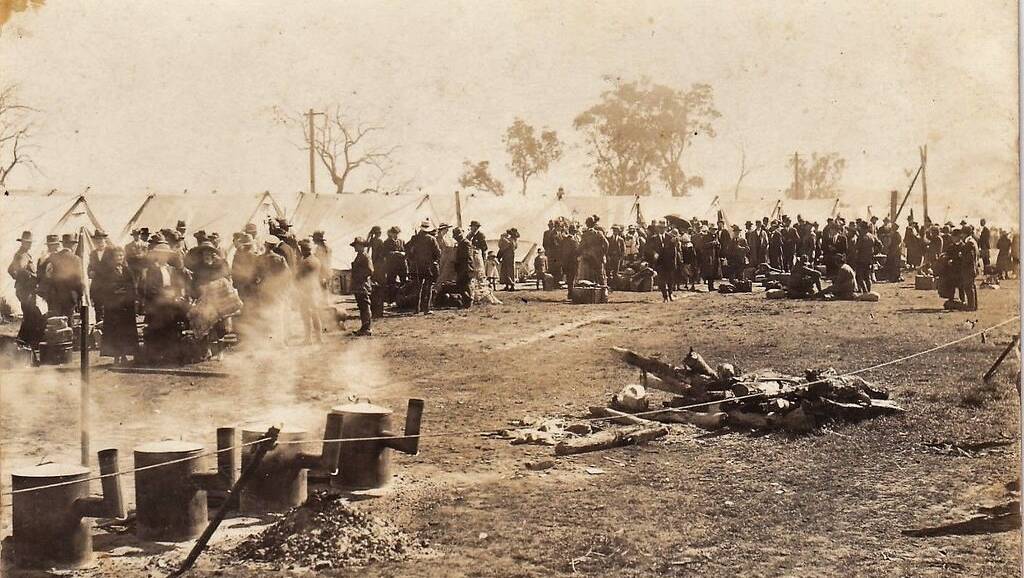 The Border Quarantine Camp at Wallangarra in 1919. 