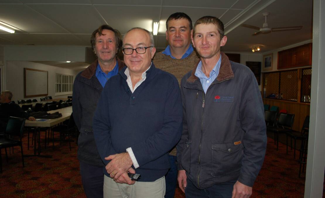 The LLS Team: Geoff Green, Simon Quilty, Brent McLeod and Jason Siddell presented to more than 100 people at the Walcha Golf Club last week where meat markets, biosecurity planning and Johne's disease were all on the agenda.