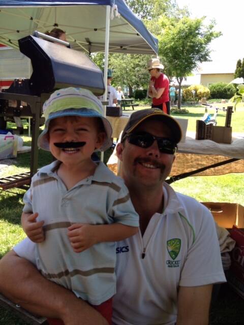 Henry and Ed Blomfield at the markets last year.