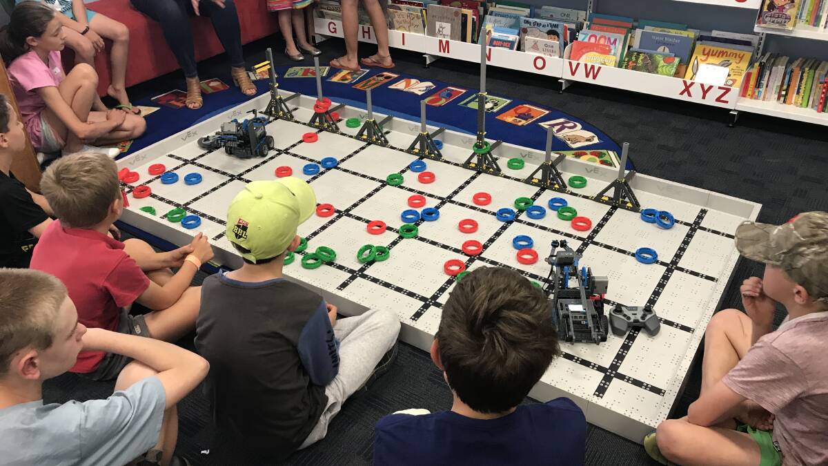 Primary school children aged between 8 and 12 made and raced their own robots during this school holiday workshop. 