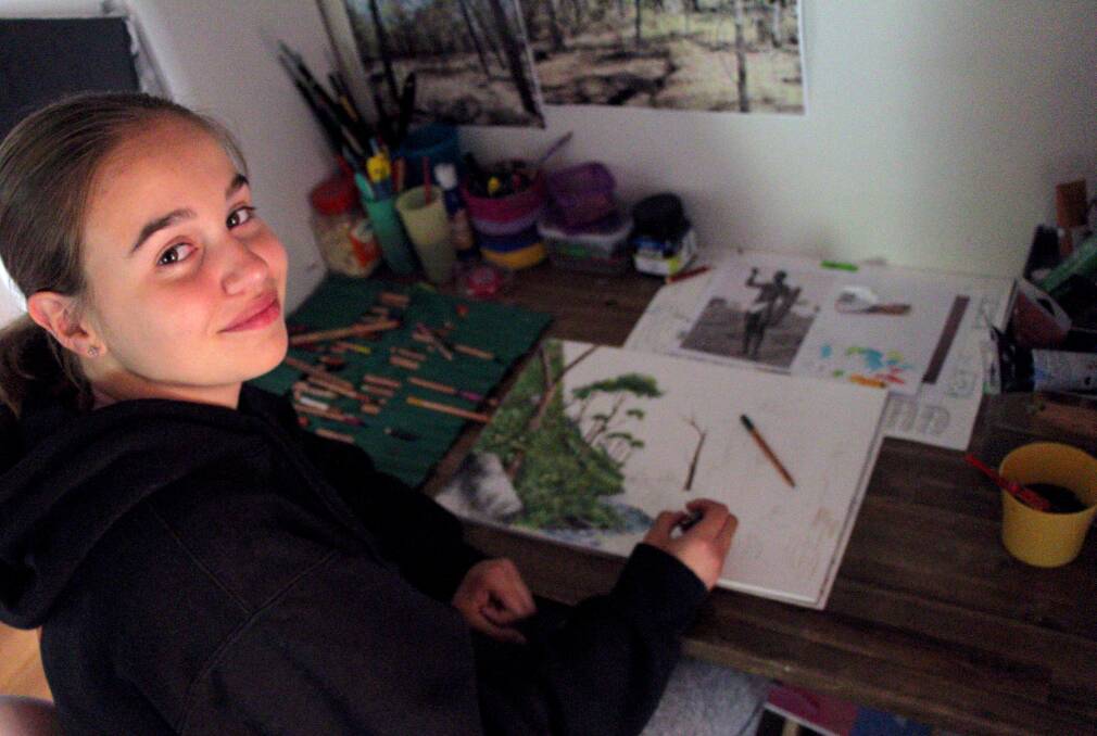 Narmi Collins-Widders is a proud Anaiwan and Kamilaroi woman from Armidale. Now 14 years old, Narmi has been creating art for as long as she can remember, and believes that having autism allows her to see things differently, enhancing her creative ability. 