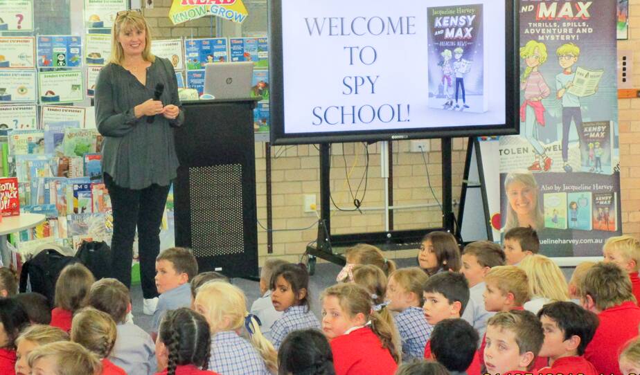 I SPY: Children's author Jacqueline Harvey was at Walcha Central School last week to promote her latest book series Kensy and Max. Photo supplied.