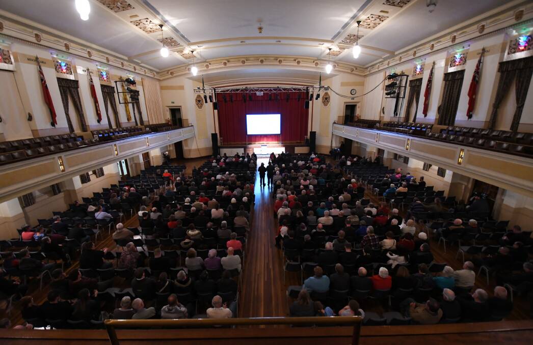 STRENGTH IN NUMBERS: People continue to trickle into the prayer gathering at Tamworth town hall. About 500 people turned out. Photo: Gareth Gardner 190718GGC016