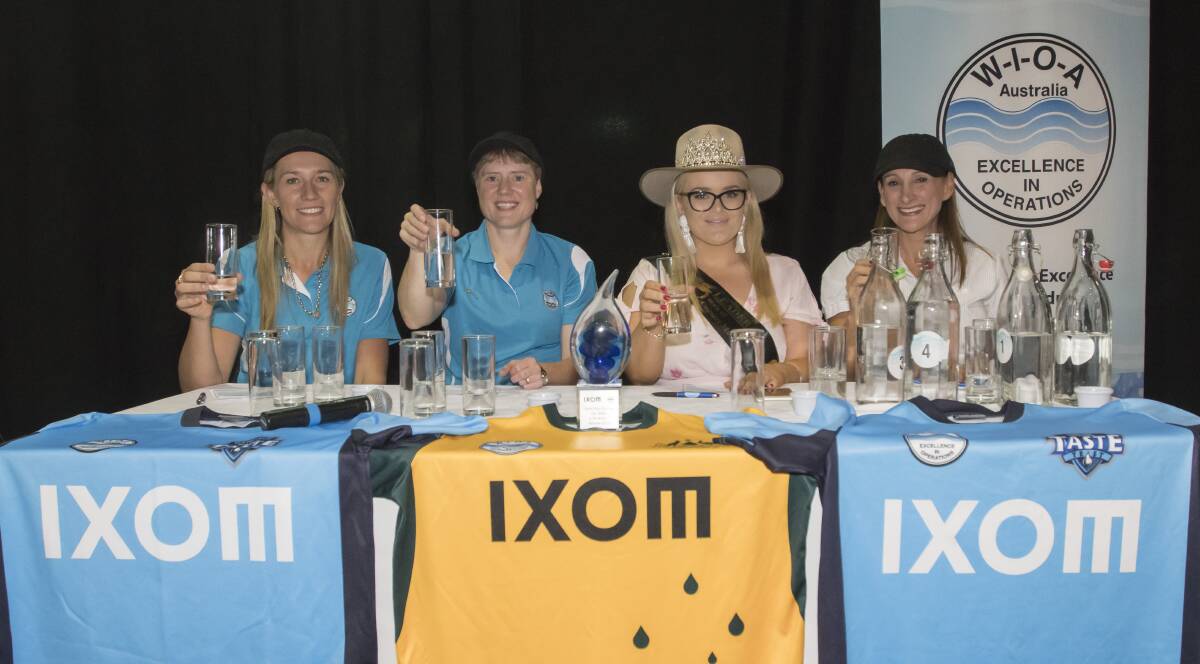 Elixir of life: Judges Heidi Josipovic, Kathy Northcott, Alexandra Kellahan and Tressa Trevaglia test the four finalists of the Best Tasting Tap Water. Photo: Peter Hardin 