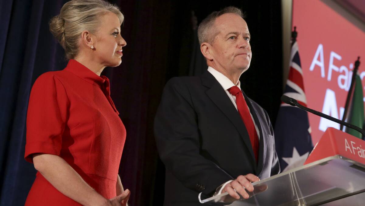 Opposition Leader Bill Shorten accompanied by Chloe Shorten, concedes defeat to Prime Minister Scott Morrison during his election night function at Hyatt Place, in Melbourne.