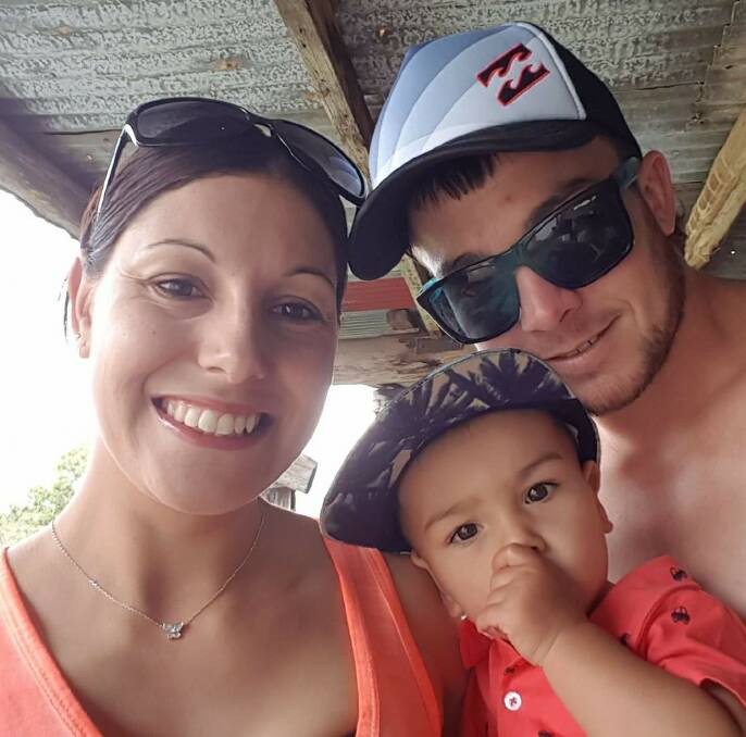FAMILY TIES: Ben Green with his partner, Bek Naylor, and their two-year-old son, Roland-Roy. Photo: Contributed