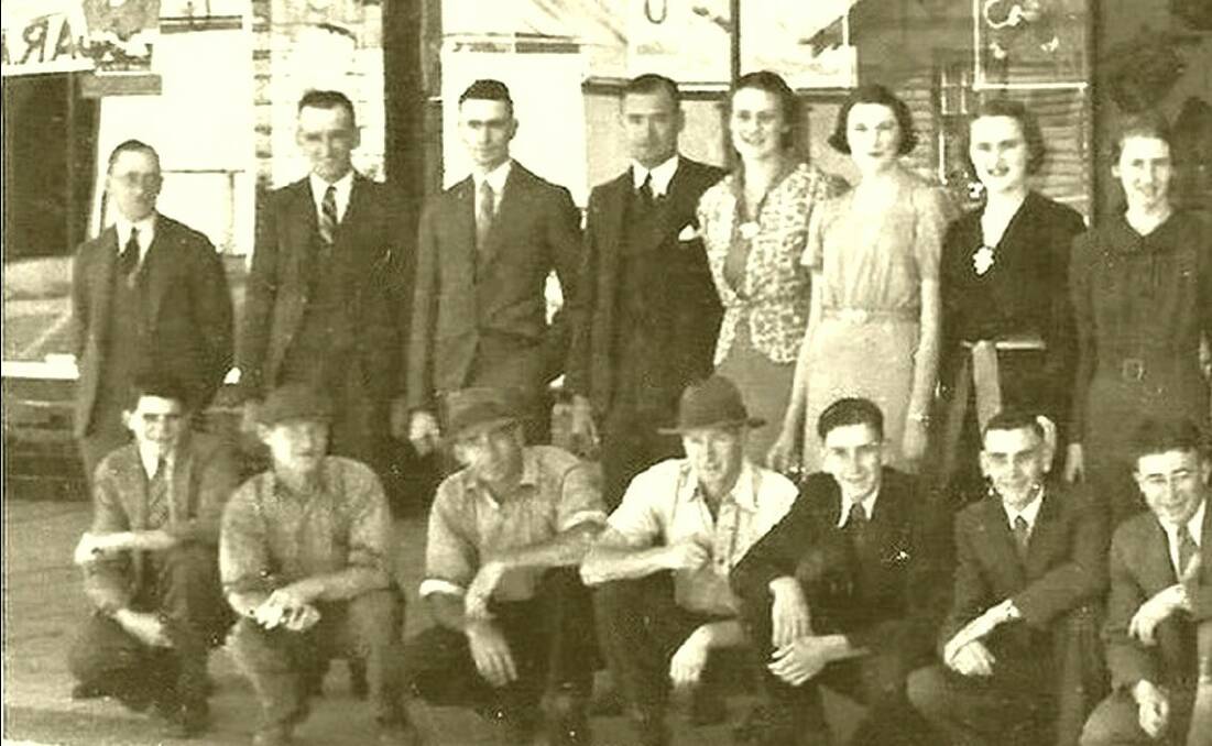 A group of McRae Brothers employees in the late 1930s with Ross Steele standing third from the left.
