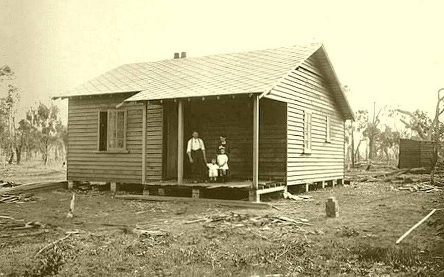Simple shelter: An unfinished settler’s cottage for a married couple at Kentucky. Picture: NSW State Archives.