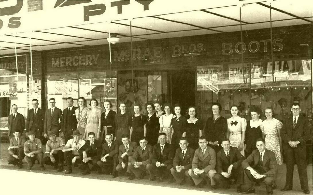 Time gone by: A Christmas-time photo from the late 1930s of the staff at the McRae Brothers store.