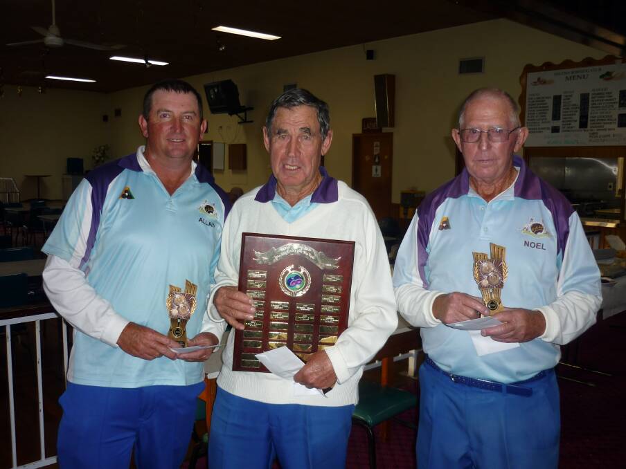 Triple trouble: Bowls winners Allan, Brian and Noel Goodwin proved too good on the weekend.