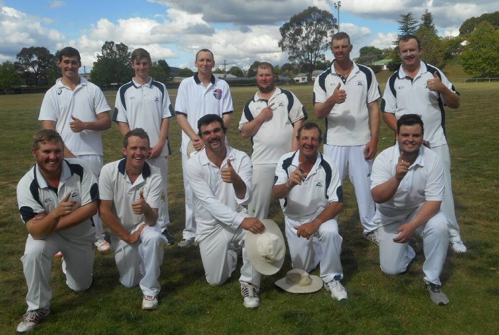 WINNERS ARE GRINNERS: Round Swamp celebrated a Turton Cup-victory with a win over Colts. 