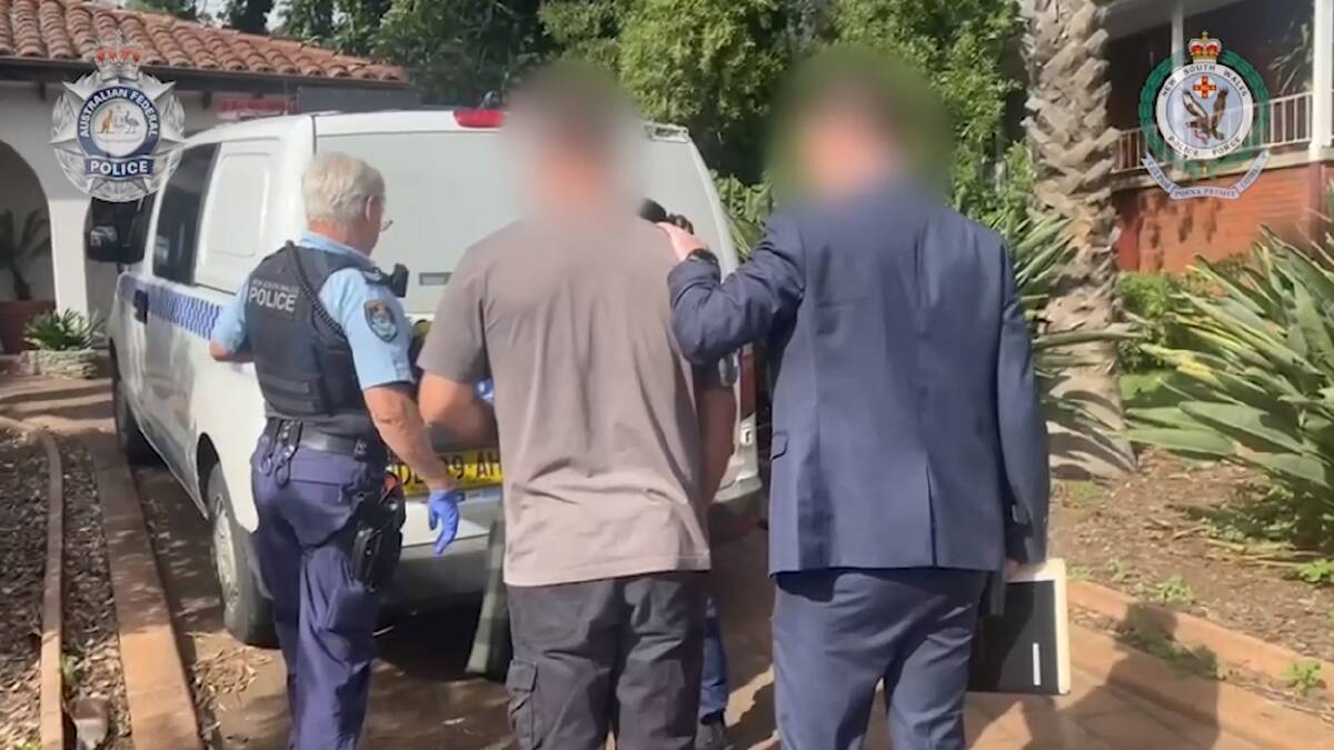 The man was arrested at his parents' East Tamworth home in 2021. Picture by NSW Police and AFP